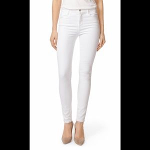 J Brand Maria High Rise White Jeans w/ Raw Hem